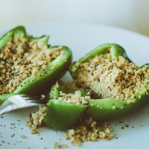 Stuffed green pepper with quinoa